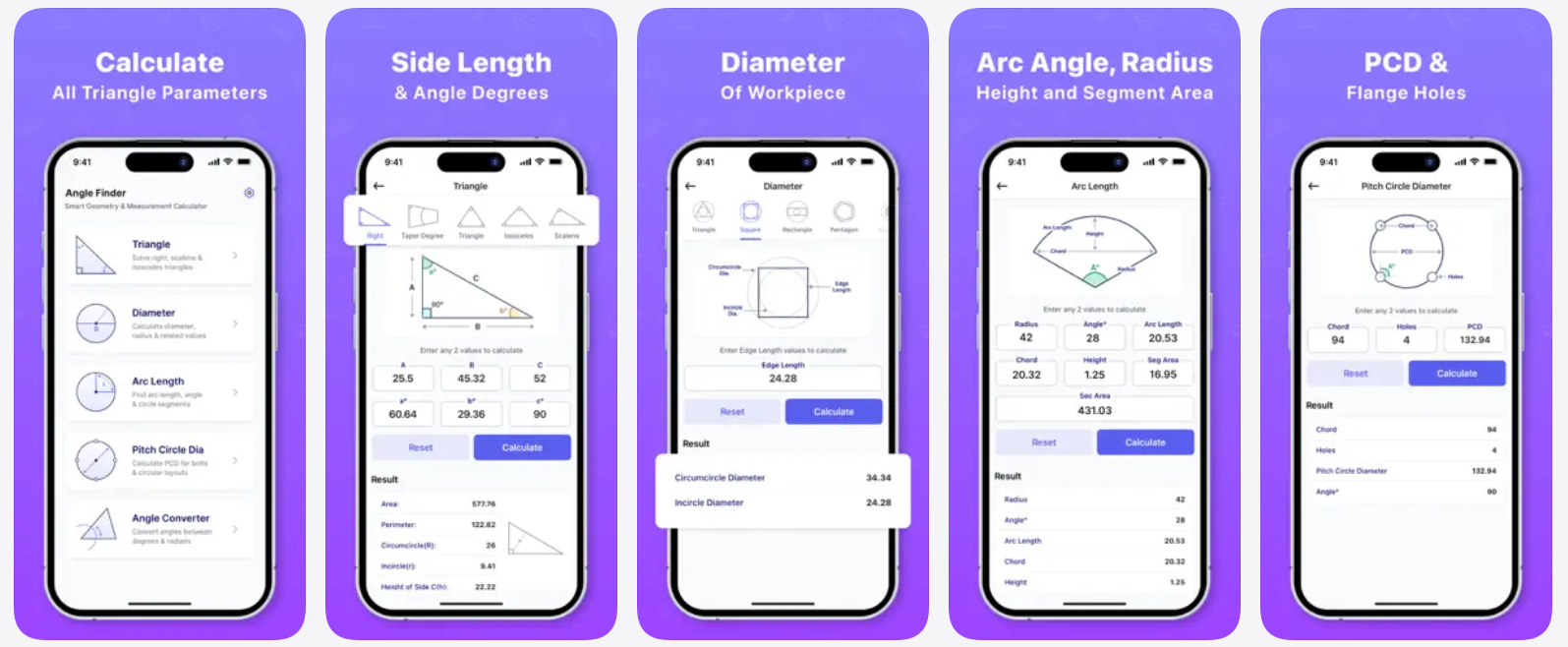 Angle Finder Calculator screenshots